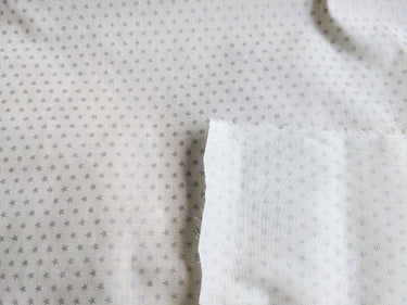 White Cotton Poplin Fabric With Silver Stars Christmas Fabric, Festive Fabric, Holiday Fabric